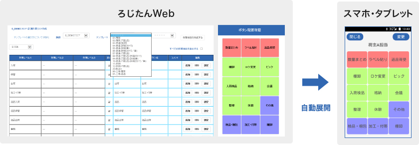 ろじたんWebでかんたん設定